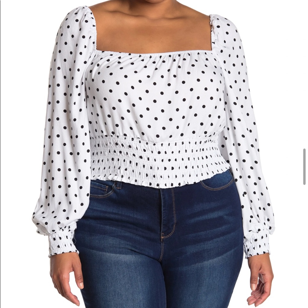 AFRM Polka Dot Long Sleeve Top
